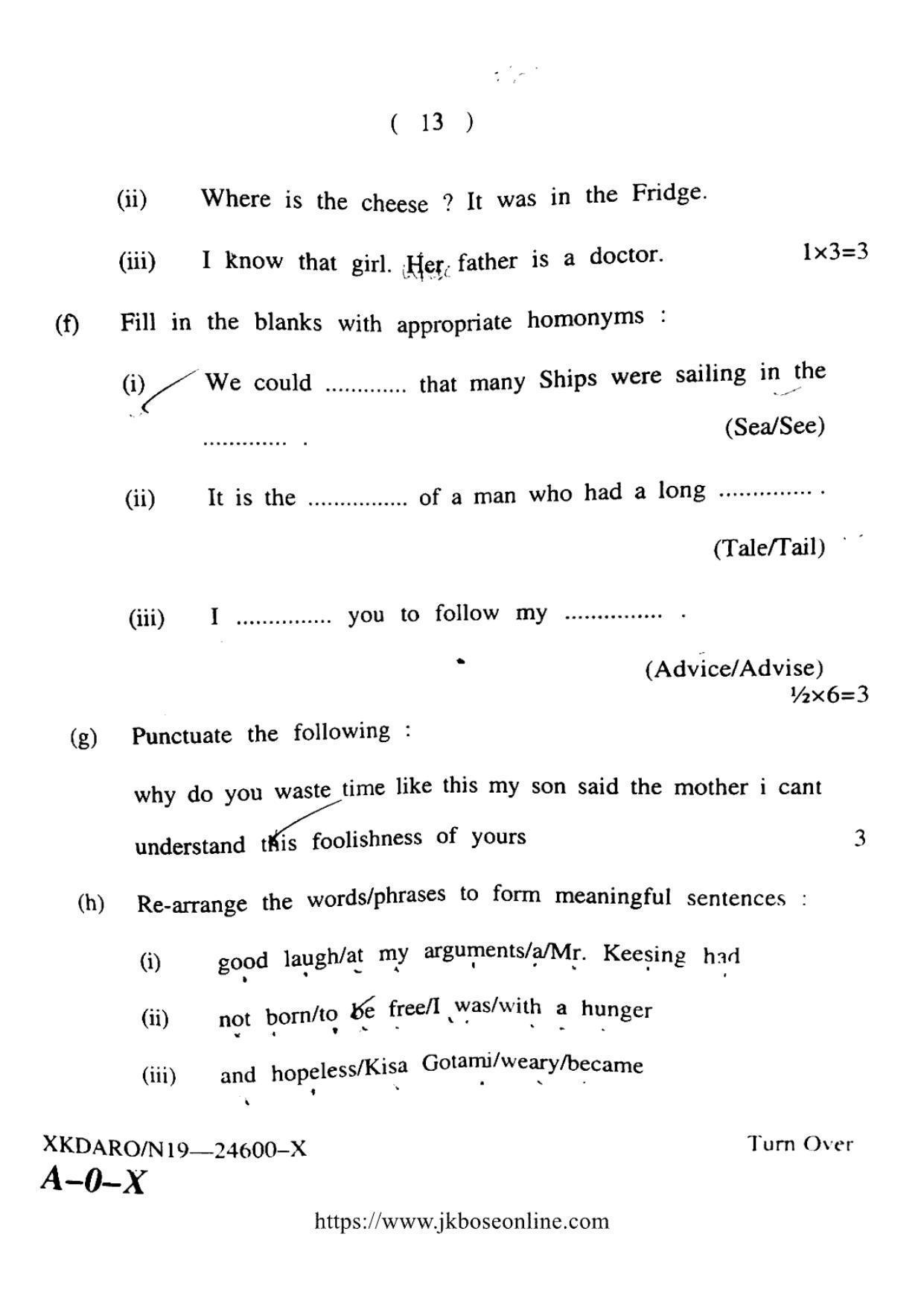 JKBOSE CLASS 10 English 24600-X 2019 - Page 13