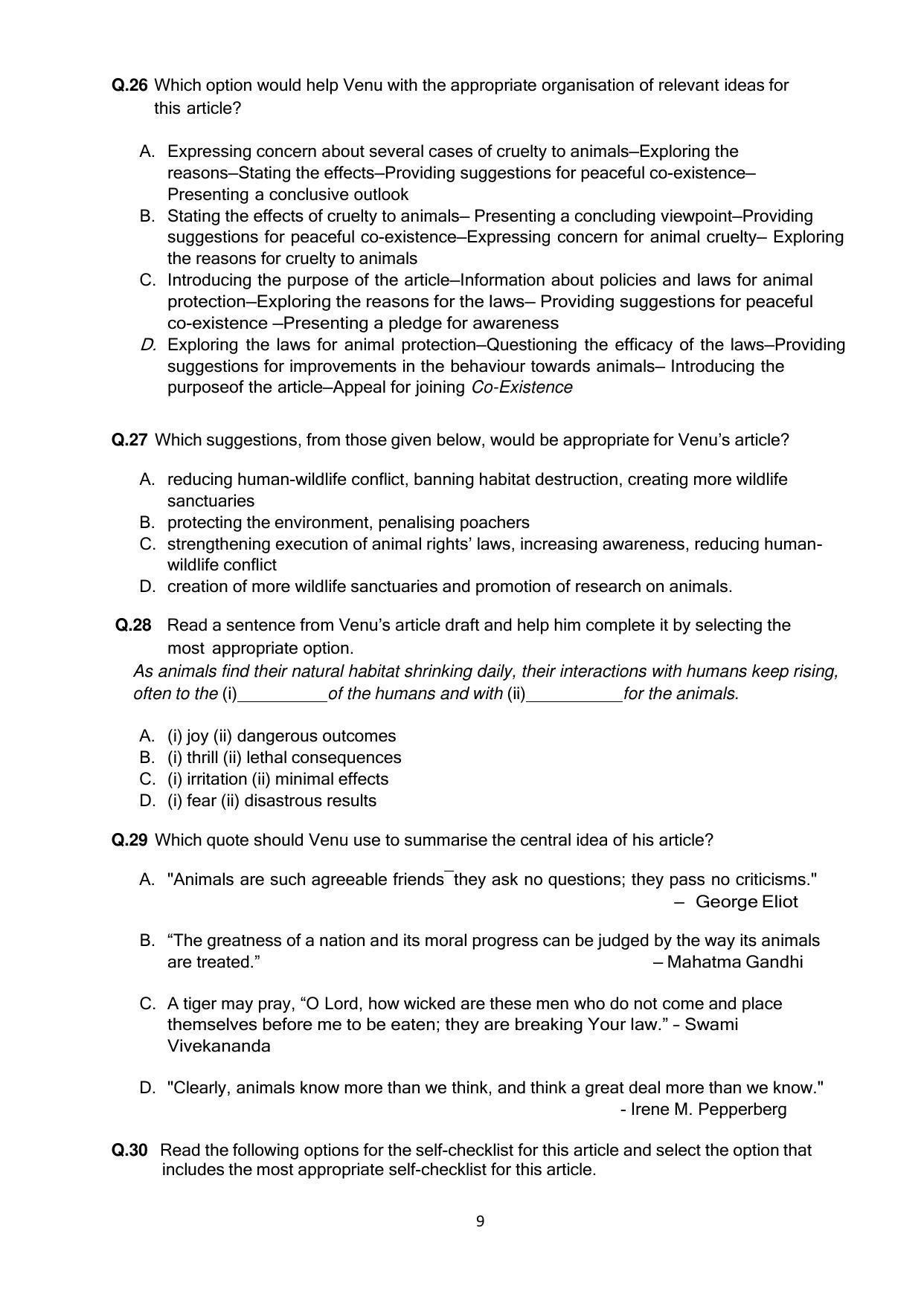 CBSE Class 12th English Core Sample Question Paper 2021-22 - Page 9