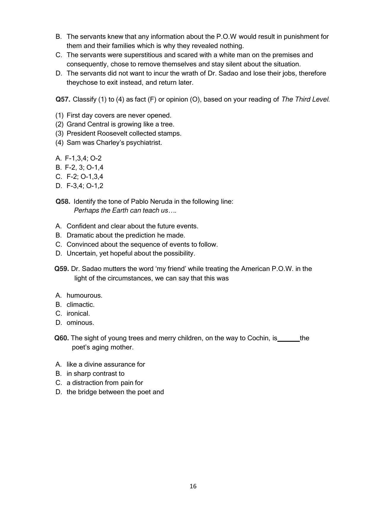 CBSE Class 12th English Core Sample Question Paper 202122 IndCareer Docs
