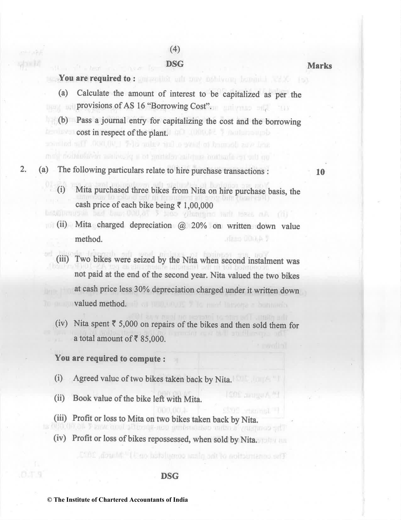 CA Inter May 2022 Question Paper - Paper 1 – Accounting - Page 4