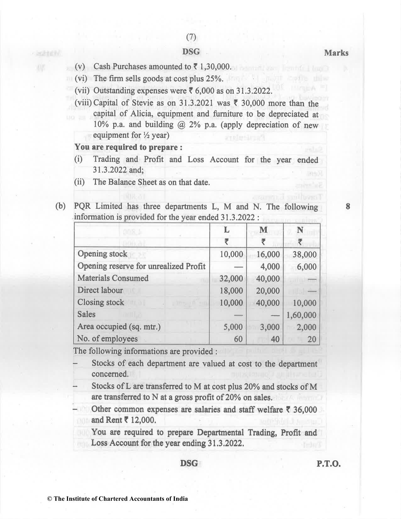 CA Inter May 2022 Question Paper - Paper 1 – Accounting - Page 7