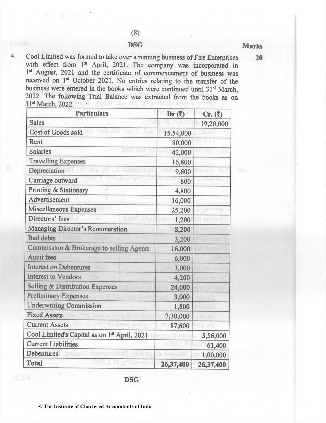 CA Inter May 2022 Question Paper - Paper 1 – Accounting - Page 8