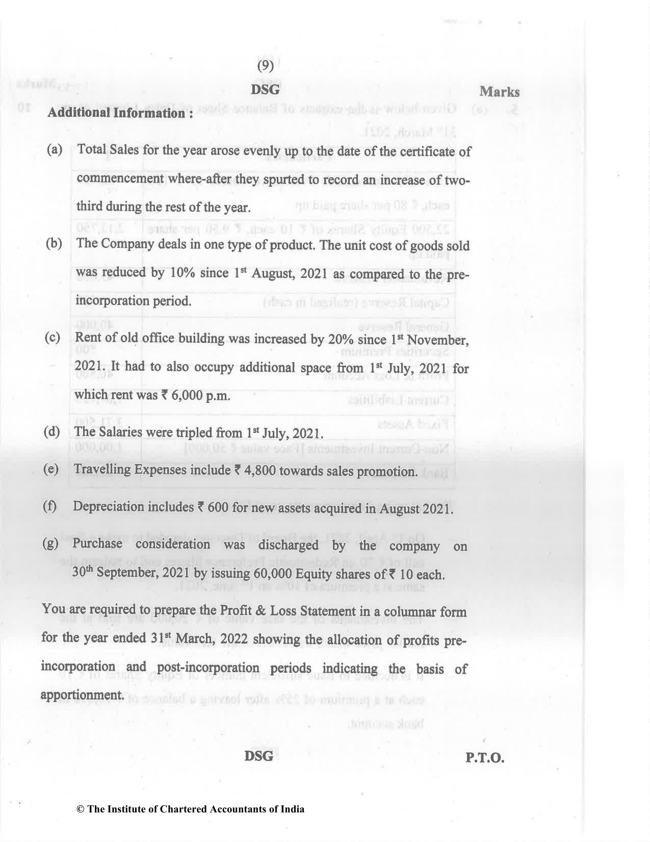 CA Inter May 2022 Question Paper - Paper 1 – Accounting - Page 9