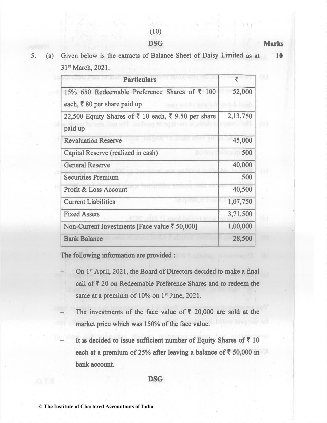 CA Inter May 2022 Question Paper - Paper 1 – Accounting - Page 10