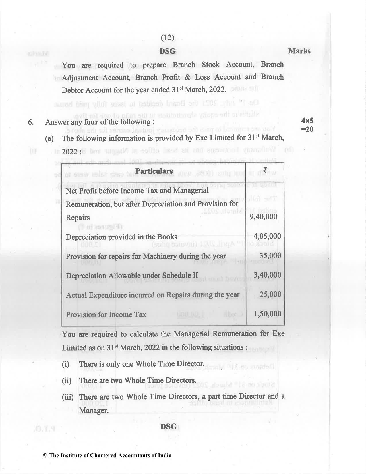 CA Inter May 2022 Question Paper - Paper 1 – Accounting - Page 12