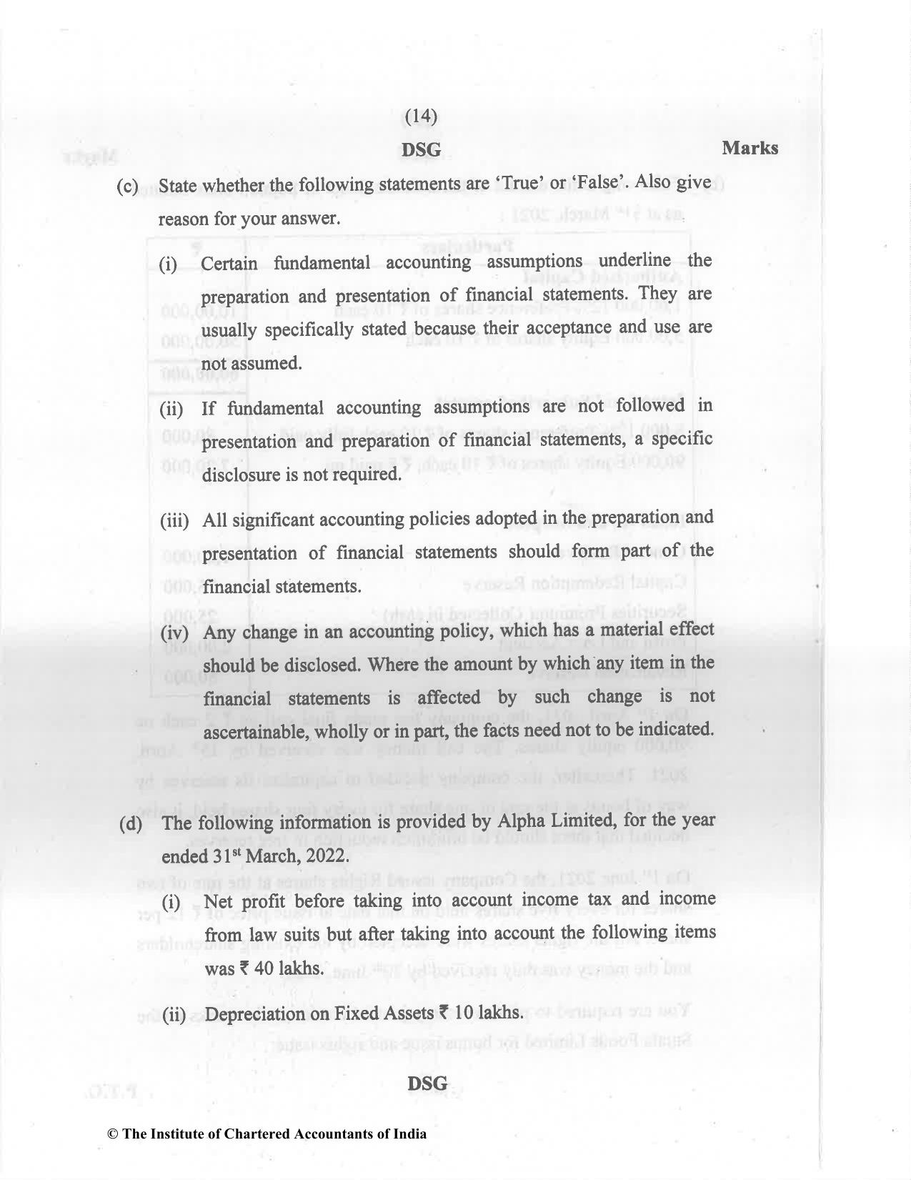 CA Inter May 2022 Question Paper - Paper 1 – Accounting - Page 14