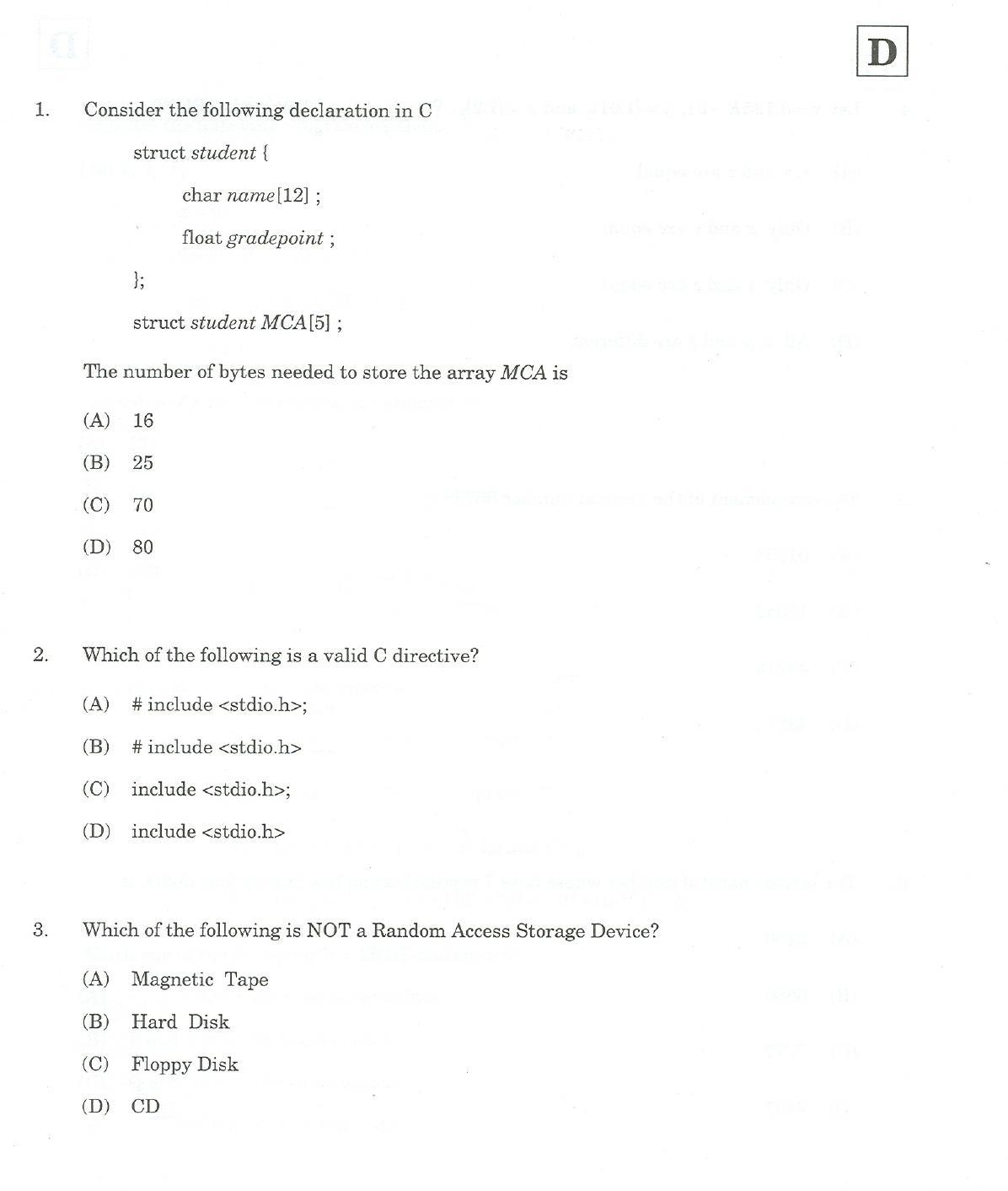 JAM 2007: CA Question Paper - Page 3
