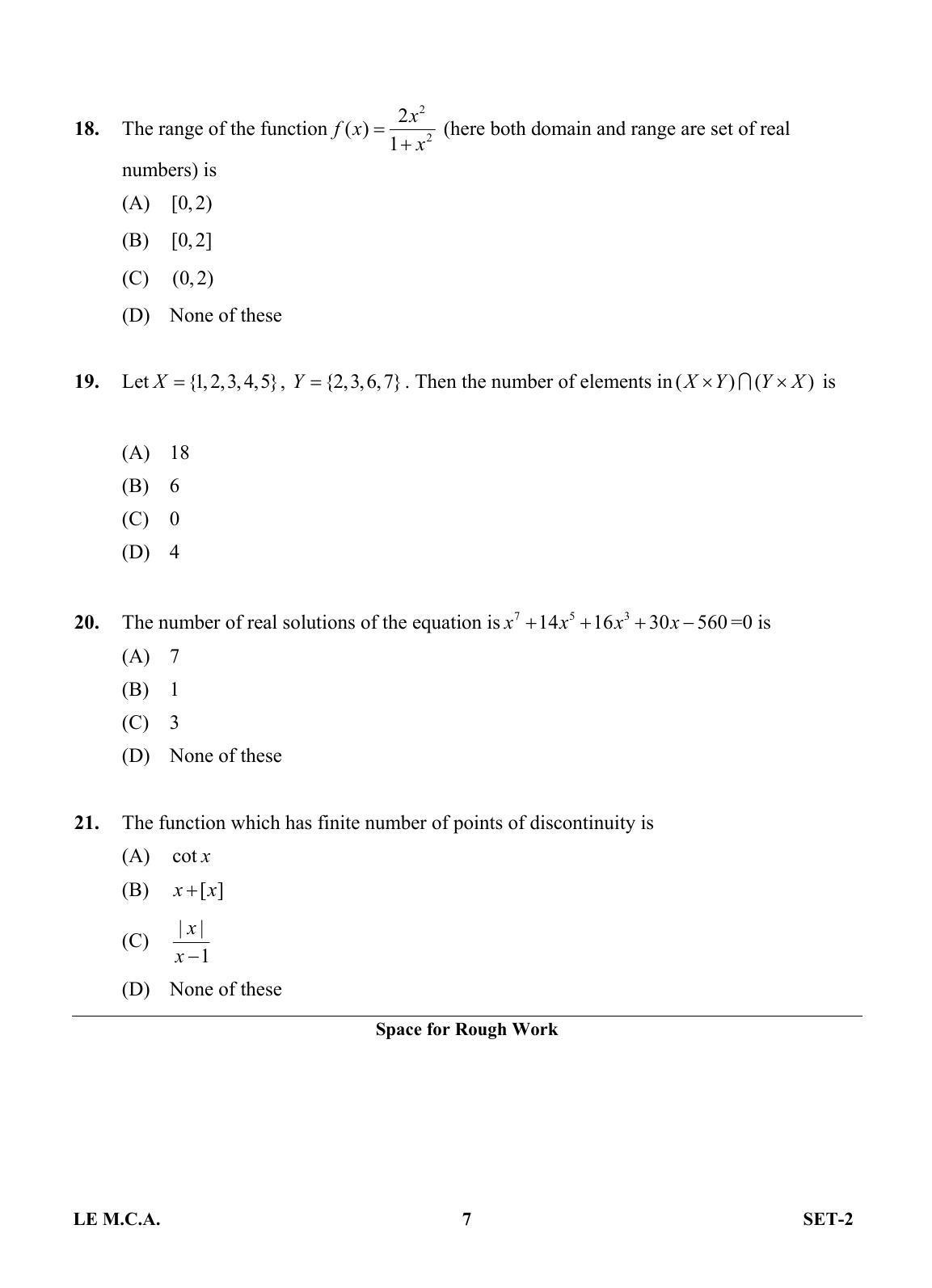OJEE 2013 LE MCA Set 2 Question Paper - Page 6