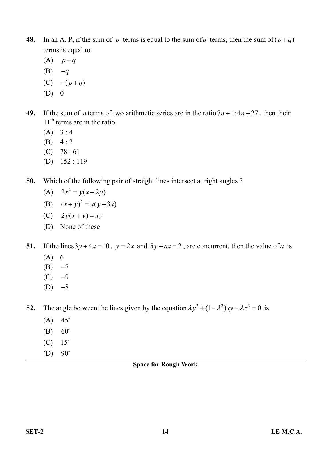 OJEE 2013 LE MCA Set 2 Question Paper - Page 13