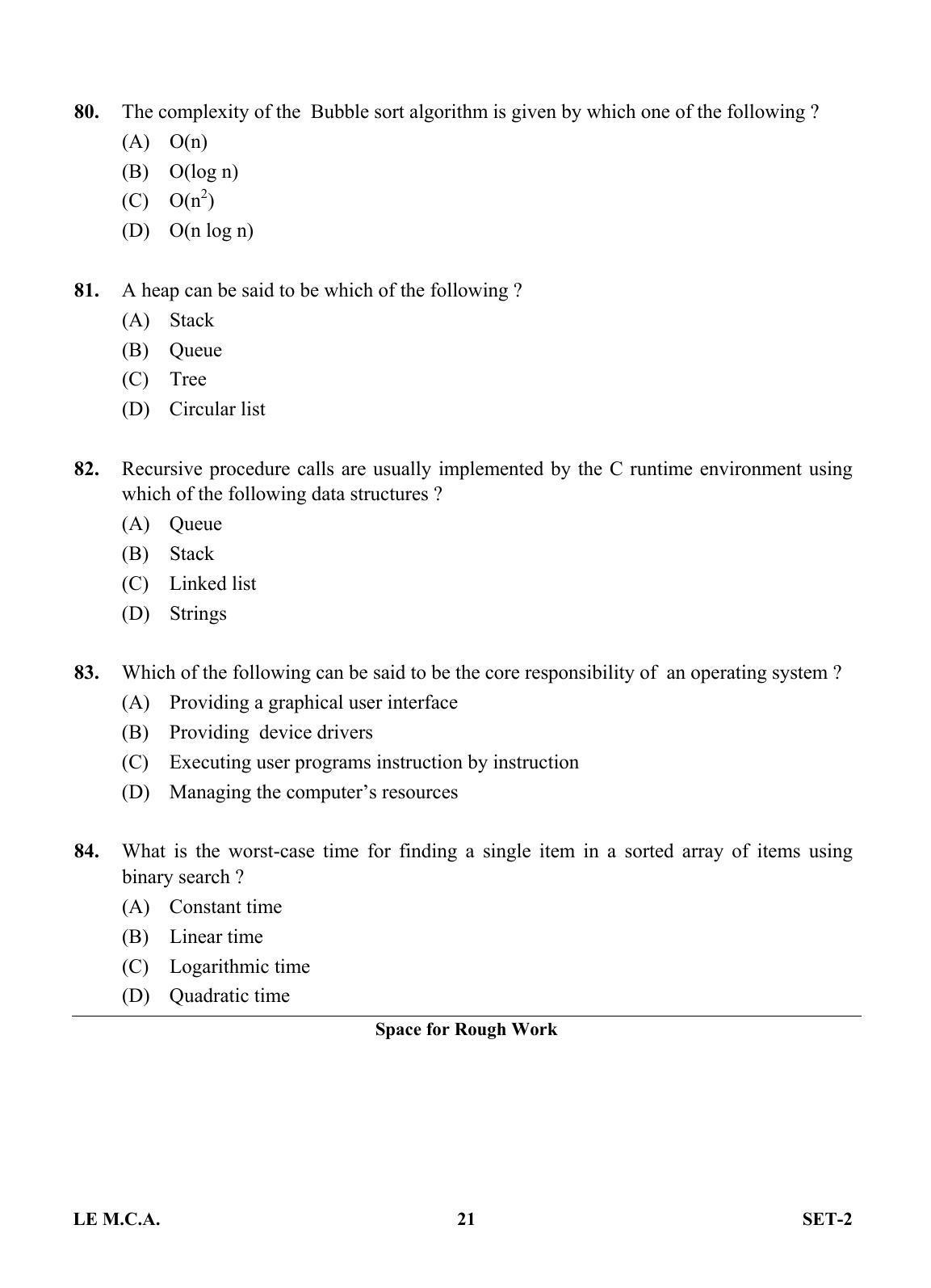 OJEE 2013 LE MCA Set 2 Question Paper - Page 20