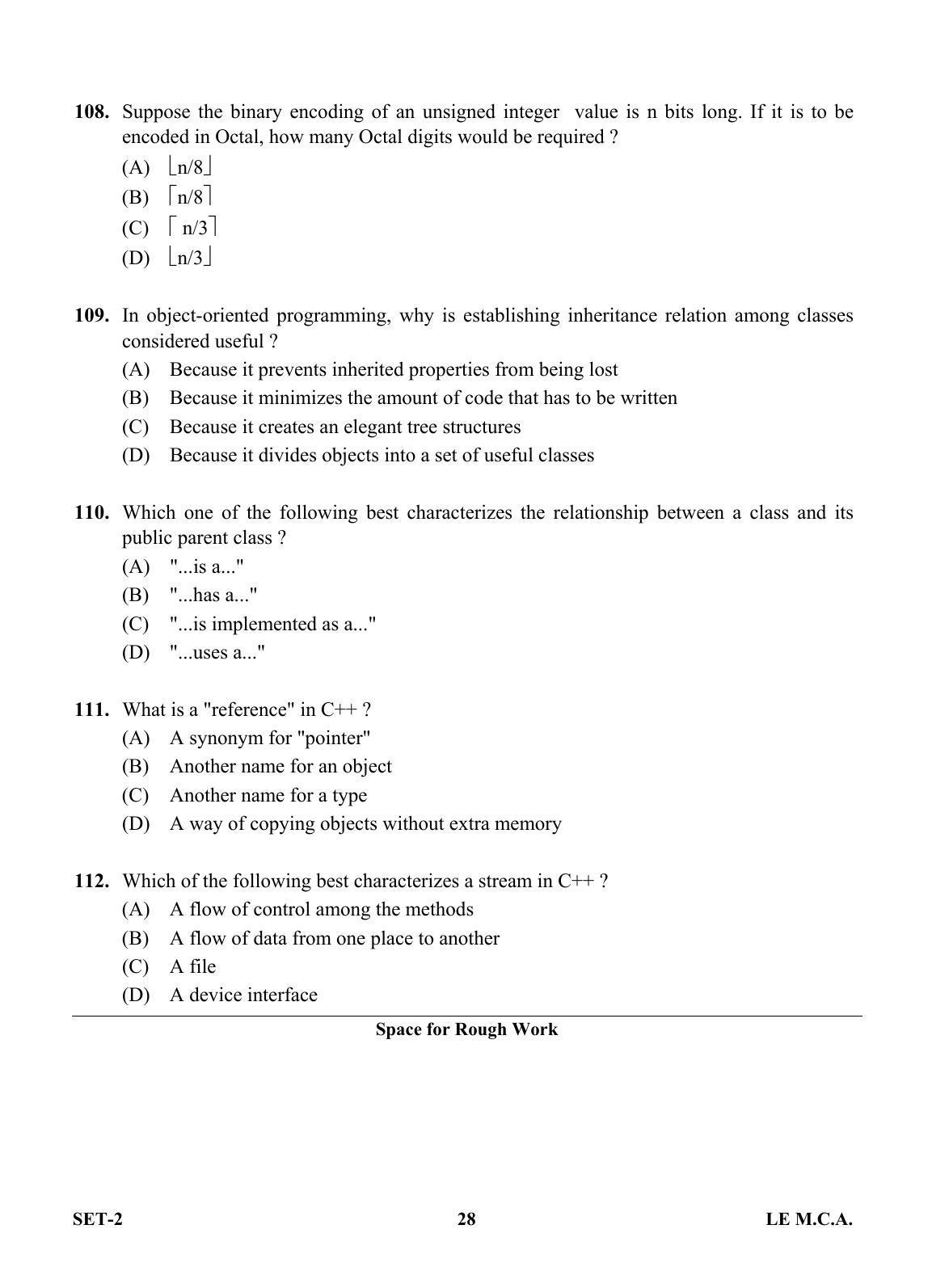 OJEE 2013 LE MCA Set 2 Question Paper - Page 27