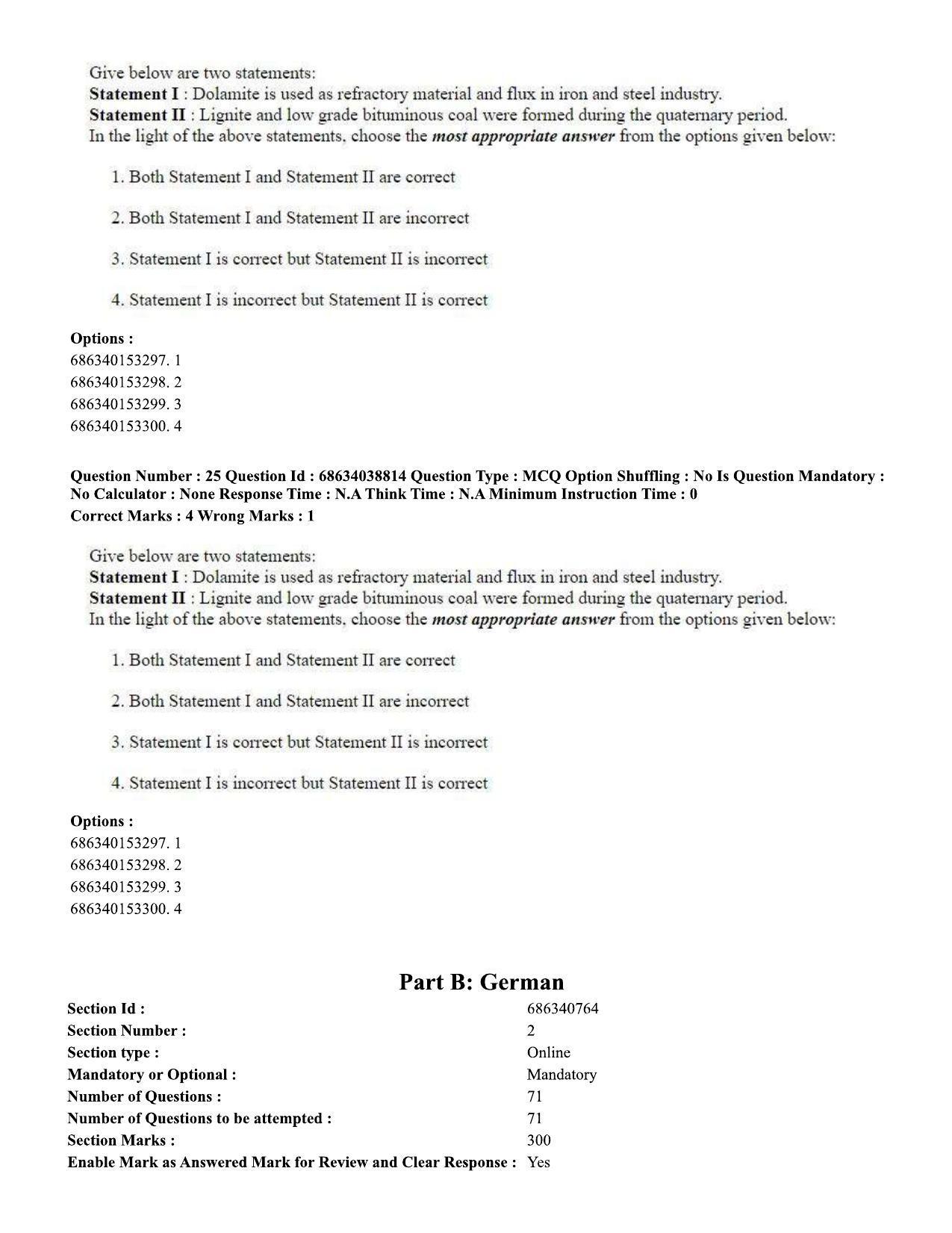 CUET PG 2023: LAQP12 – German (Eng) - Shift 2 (25-06-2023) Question Paper - Page 38