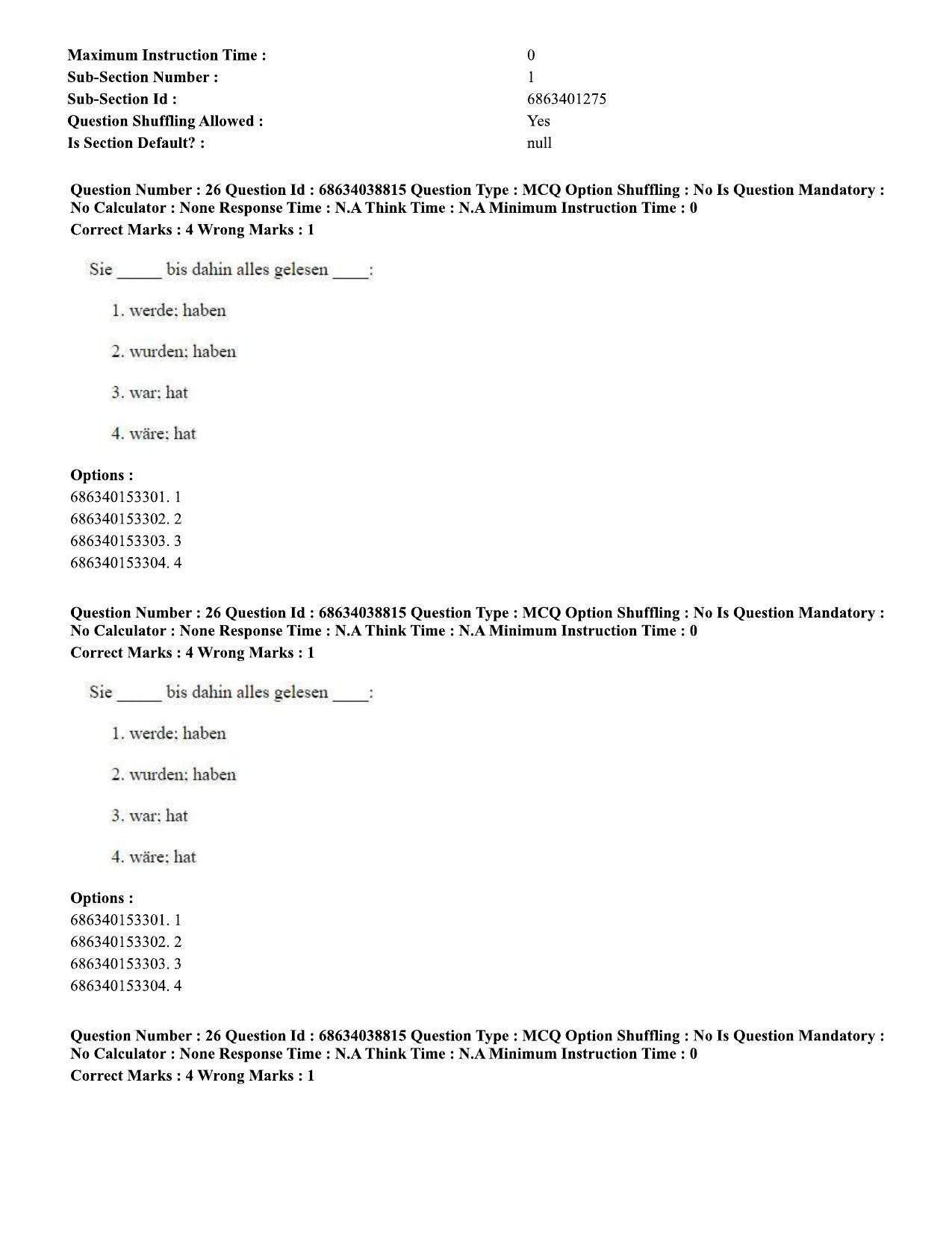 CUET PG 2023: LAQP12 – German (Eng) - Shift 2 (25-06-2023) Question Paper - Page 39