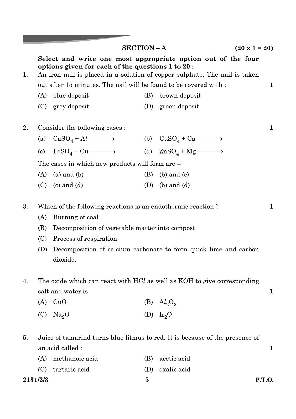 CBSE Class 10 31-2-3 Science 2024 Question Paper - Page 5