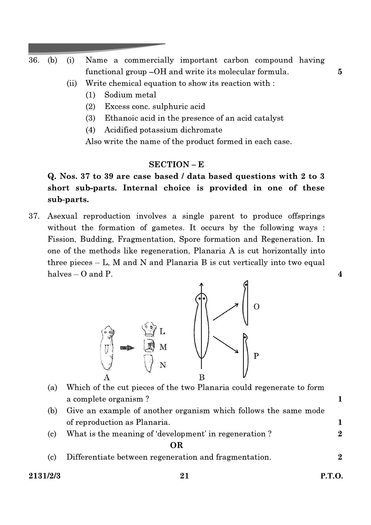 CBSE Class 10 31-2-3 Science 2024 Question Paper - Page 21