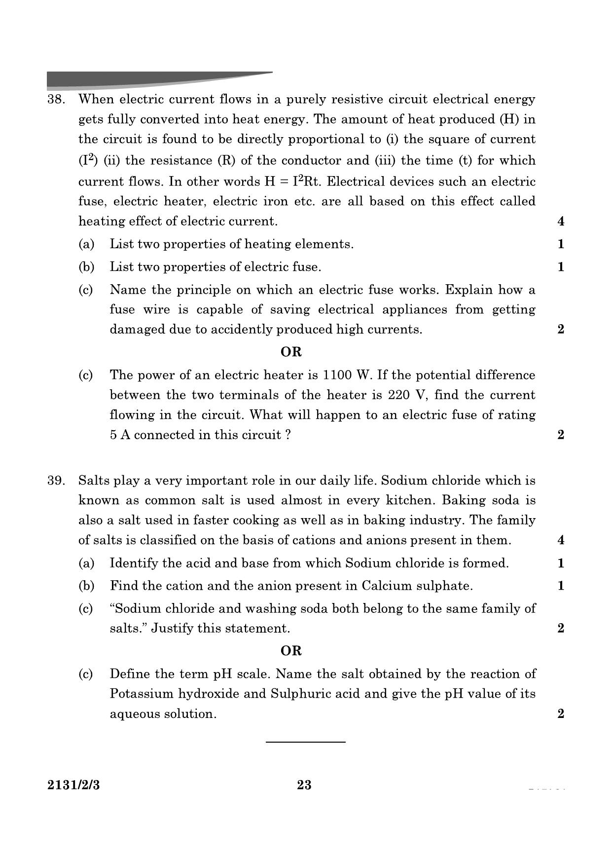 CBSE Class 10 31-2-3 Science 2024 Question Paper - Page 23