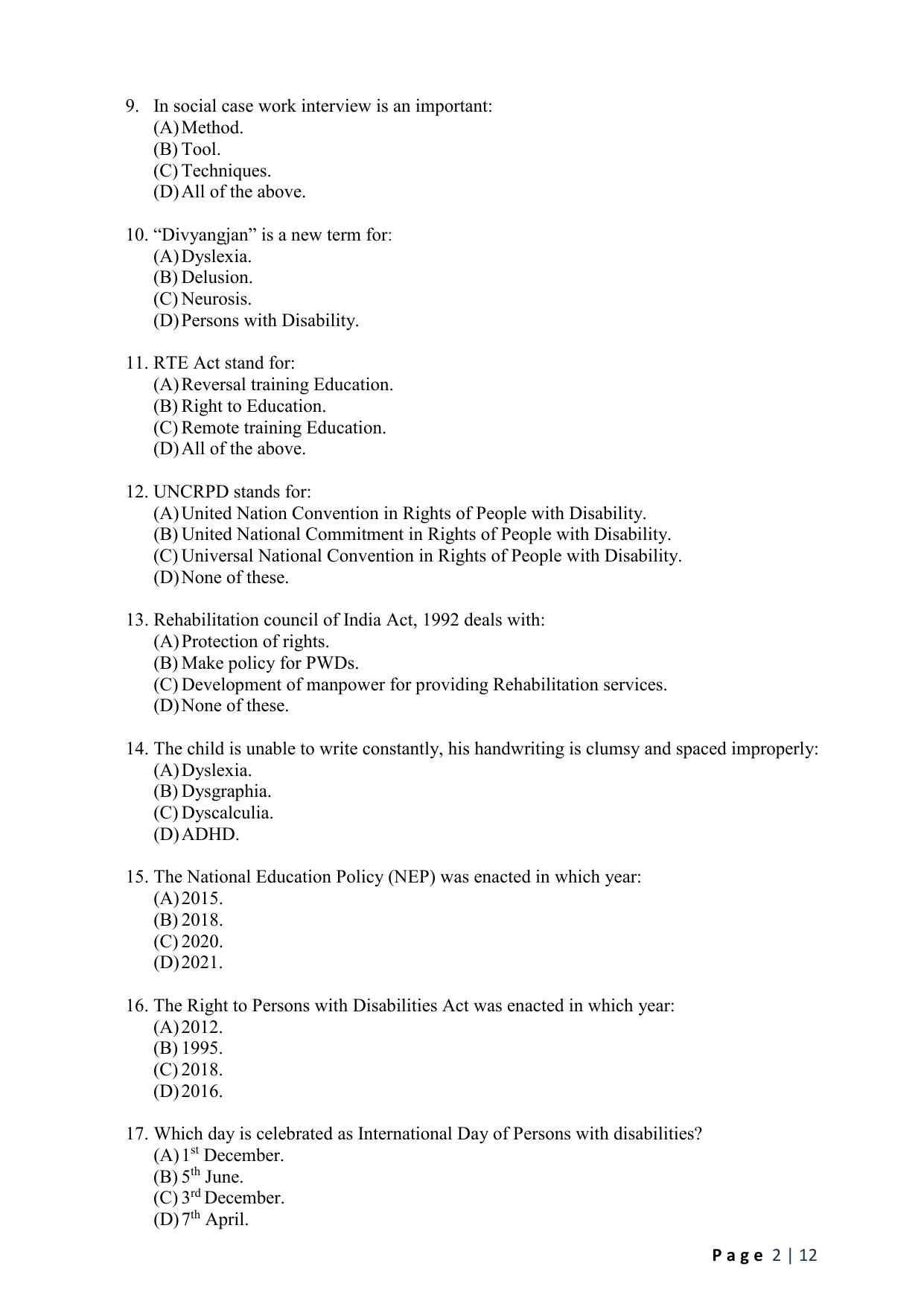 WB JEMAS (PG) PGDDRM 2024 Question Paper - Page 4