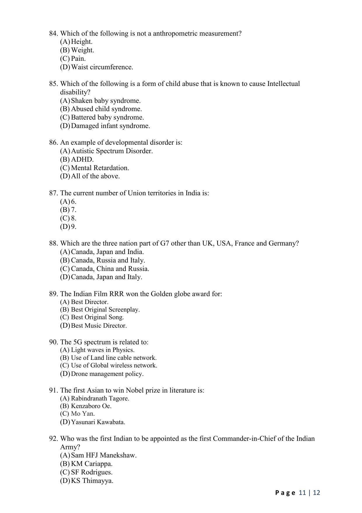 WB JEMAS (PG) PGDDRM 2024 Question Paper - Page 13
