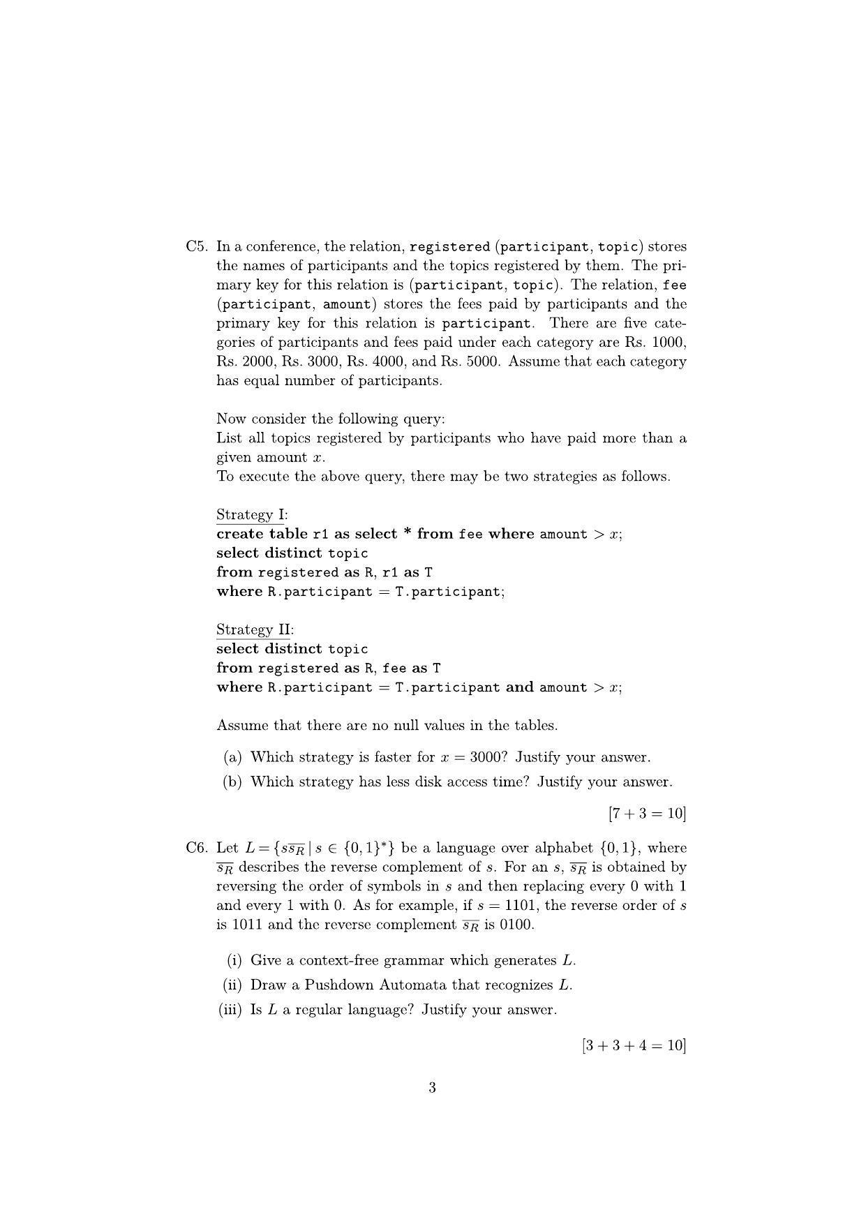 ISI Admission Test M.Tech (CS) PCB 2020 Sample Paper - Page 3