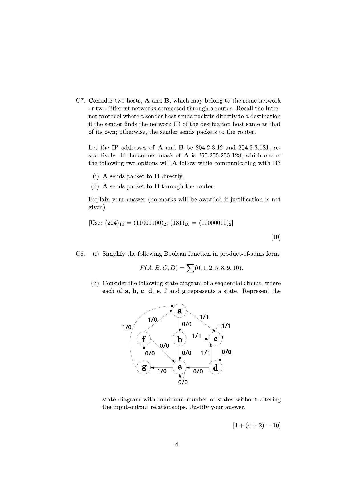 ISI Admission Test M.Tech (CS) PCB 2020 Sample Paper - Page 4