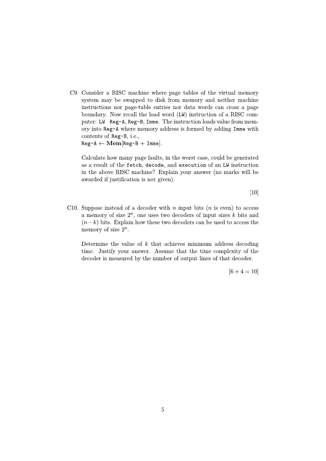 ISI Admission Test M.Tech (CS) PCB 2020 Sample Paper - Page 5
