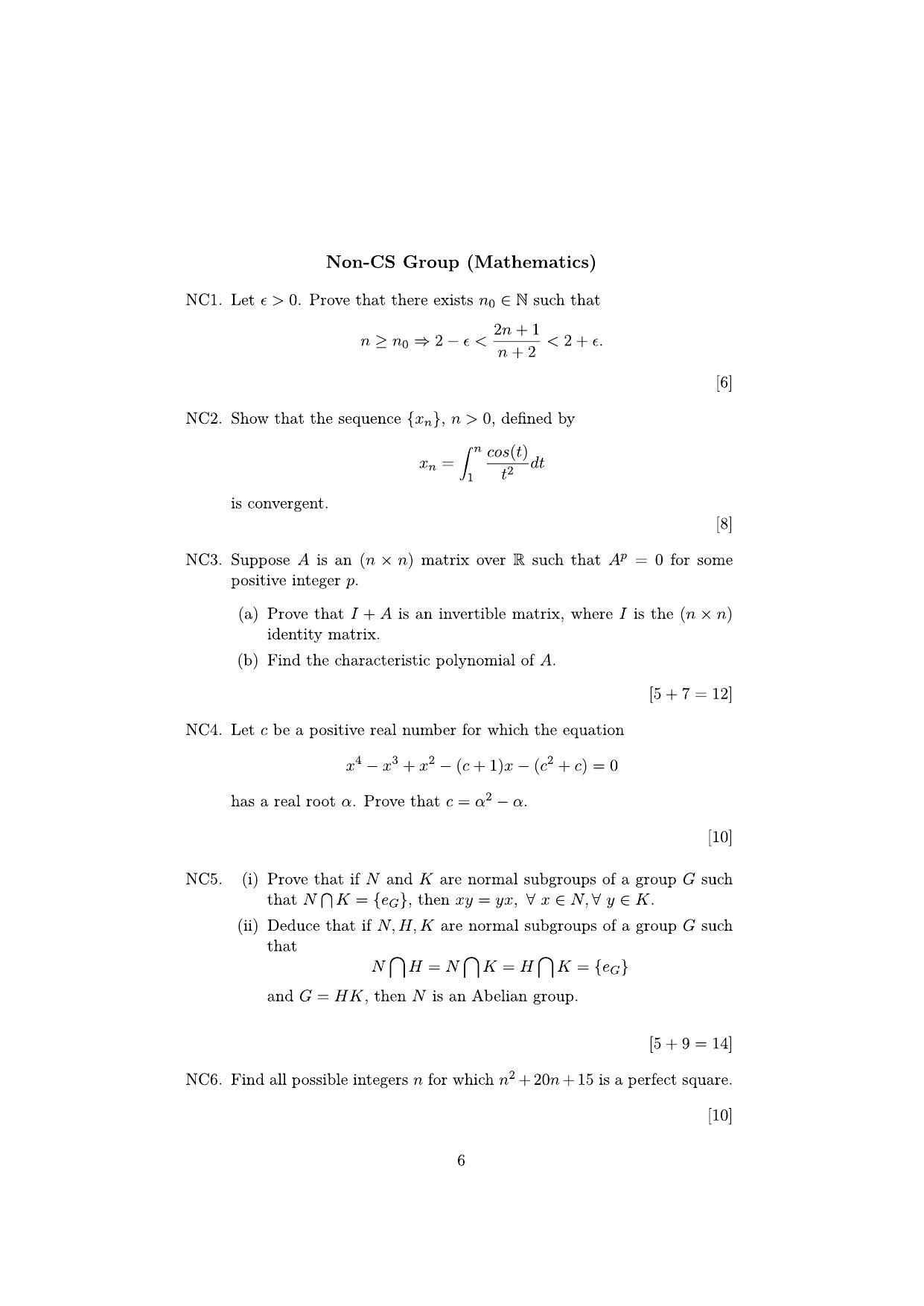 ISI Admission Test M.Tech (CS) PCB 2020 Sample Paper - Page 6