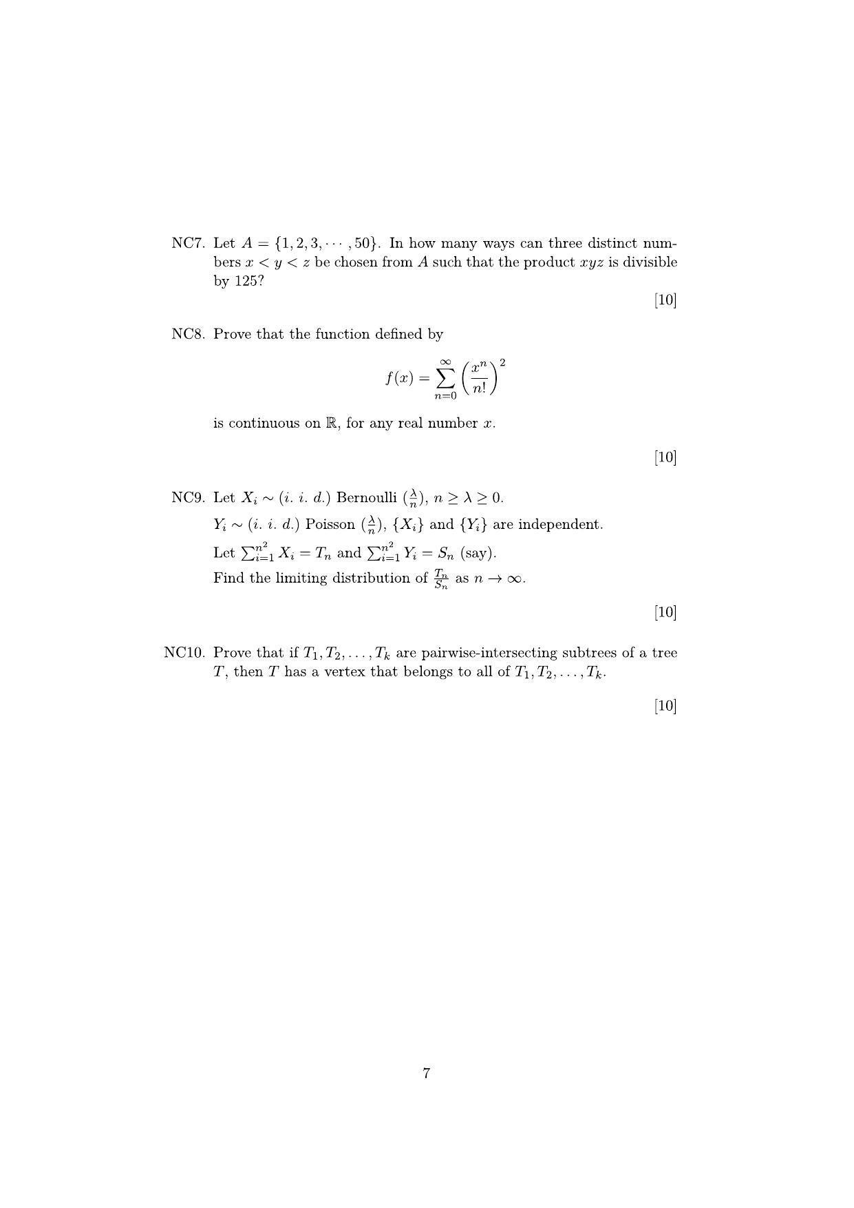 ISI Admission Test M.Tech (CS) PCB 2020 Sample Paper - Page 7