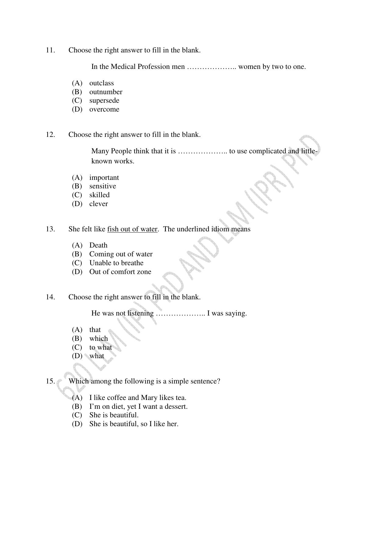 CUSAT CAT 2022 LLM (IP) PhD & LLM (IPR) PhD (FINAL) Question Paper - Page 3