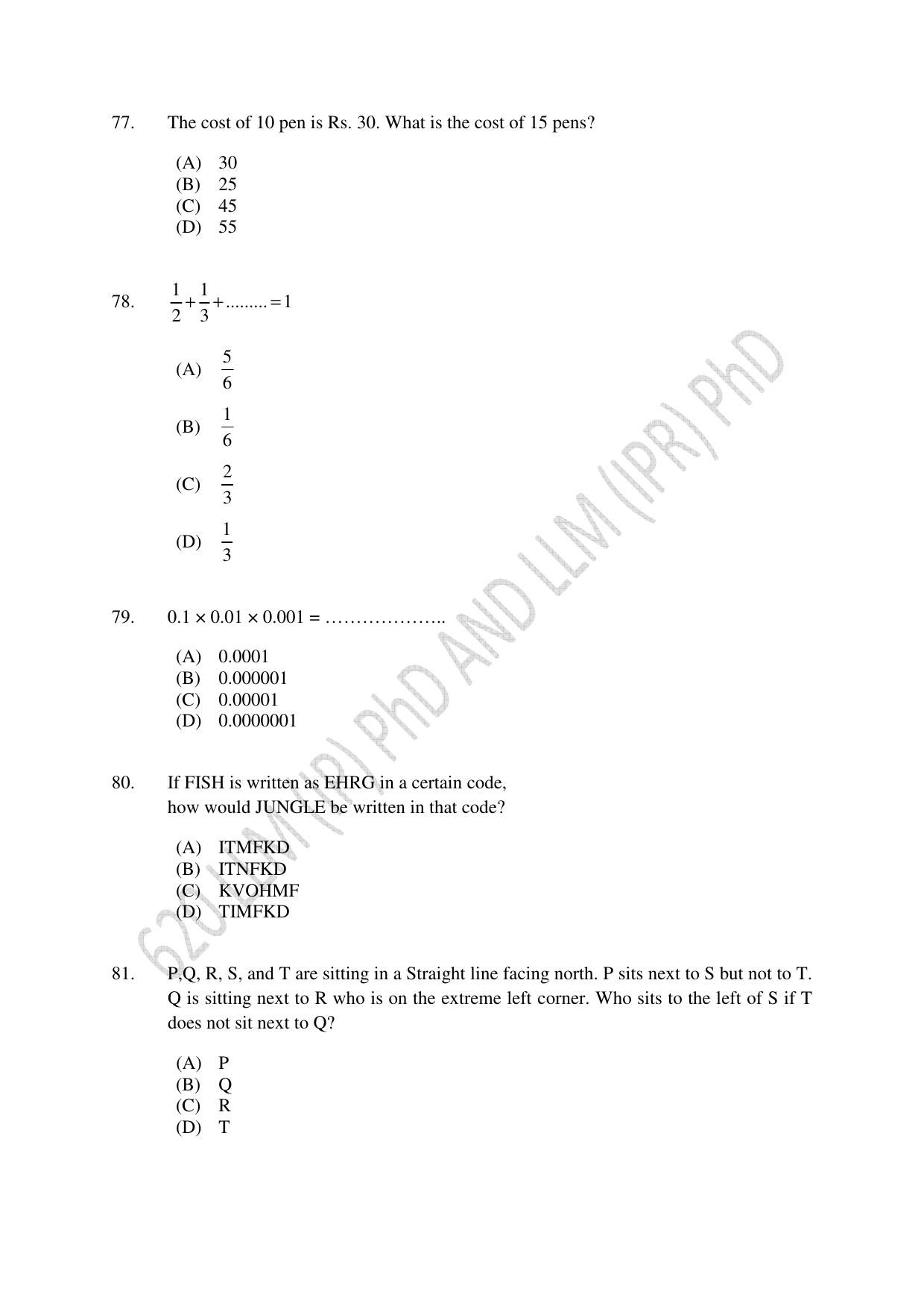 CUSAT CAT 2022 LLM (IP) PhD & LLM (IPR) PhD (FINAL) Question Paper - Page 16