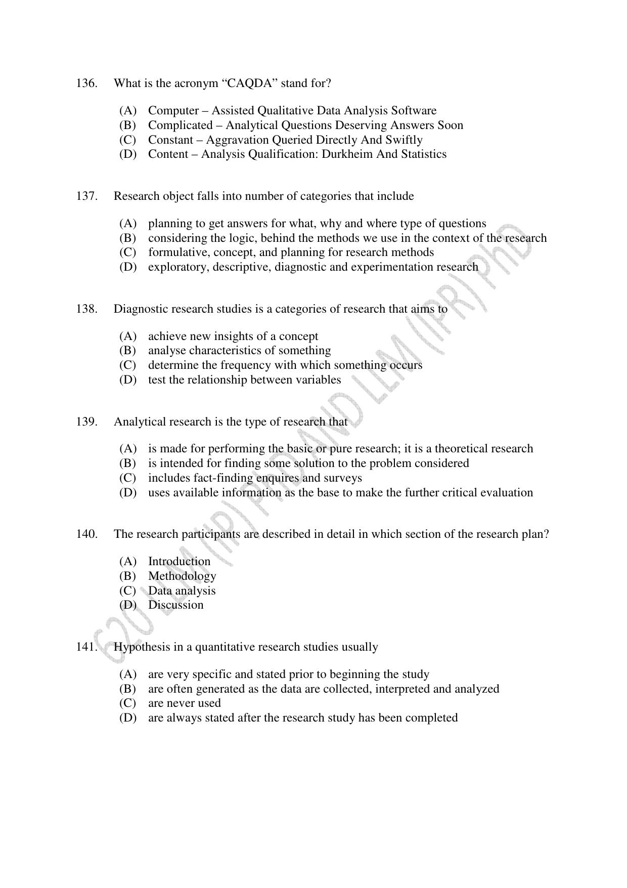 CUSAT CAT 2022 LLM (IP) PhD & LLM (IPR) PhD (FINAL) Question Paper - Page 29