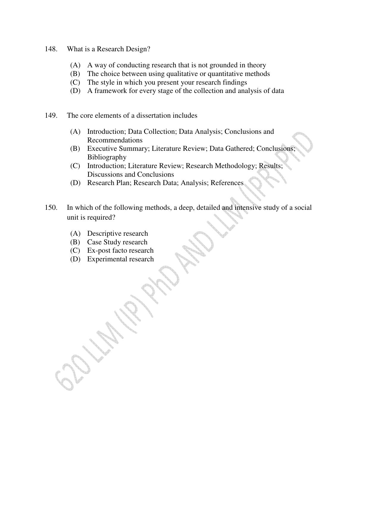 CUSAT CAT 2022 LLM (IP) PhD & LLM (IPR) PhD (FINAL) Question Paper - Page 31
