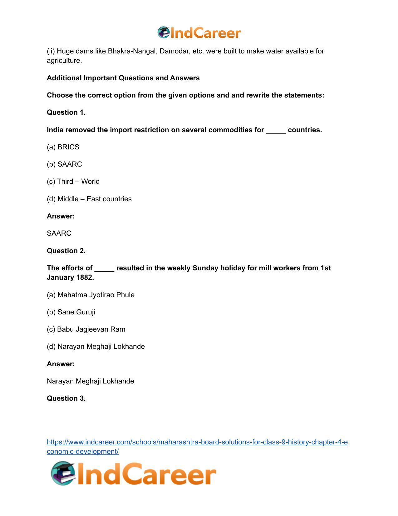 Maharashtra Board Solutions for Class 9- History: Chapter 4- Economic Development - Page 8
