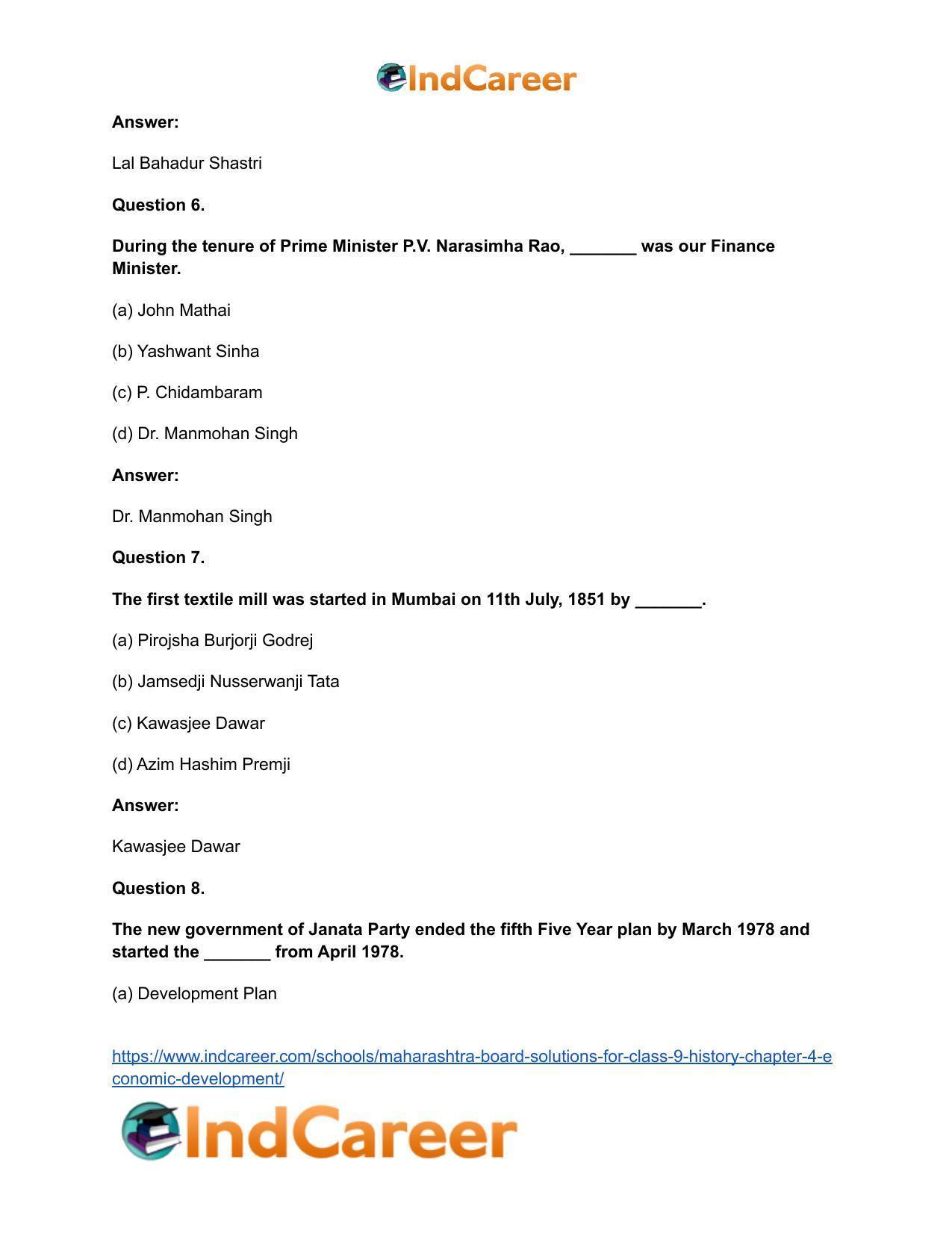 Maharashtra Board Solutions for Class 9- History: Chapter 4- Economic Development - Page 10