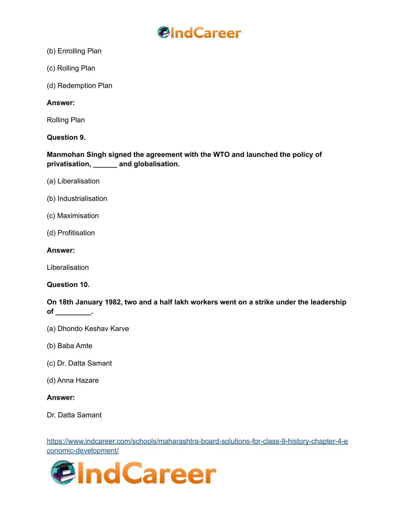 Maharashtra Board Solutions for Class 9- History: Chapter 4- Economic Development - Page 11