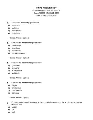 Kerala LLB 3 Year 2025 Question Paper with Answer Key