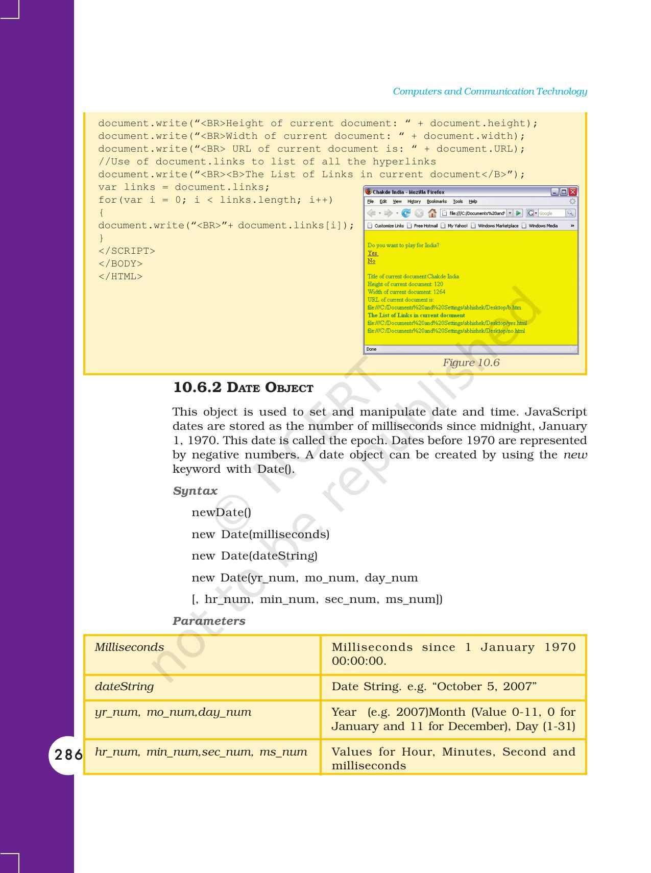 NCERT Book for Class 11 Computers Chapter 10 Client-Side Scripting Using JavaScript - Page 13