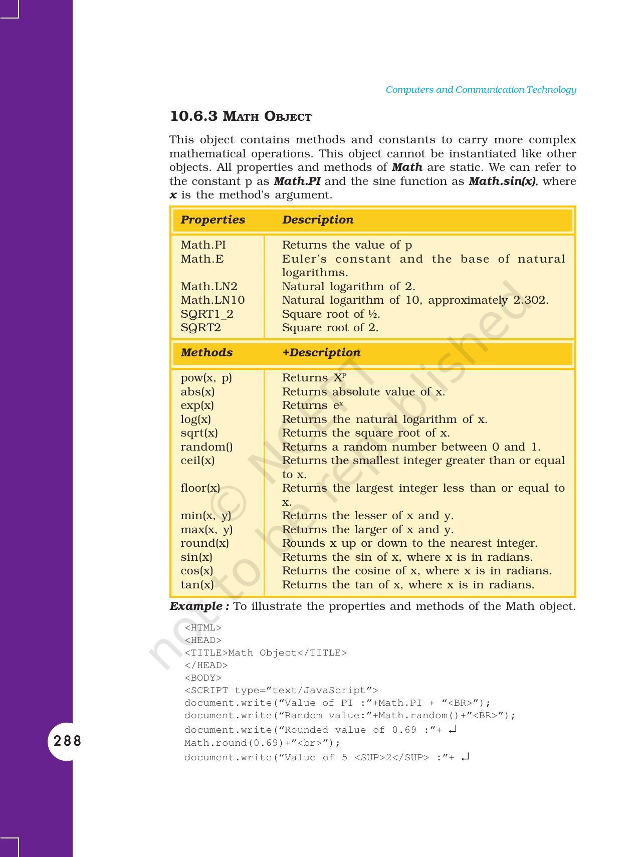 NCERT Book for Class 11 Computers Chapter 10 Client-Side Scripting Using JavaScript - Page 15