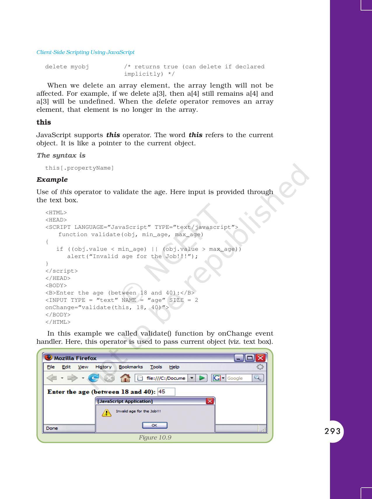 NCERT Book for Class 11 Computers Chapter 10 Client-Side Scripting Using JavaScript - Page 20