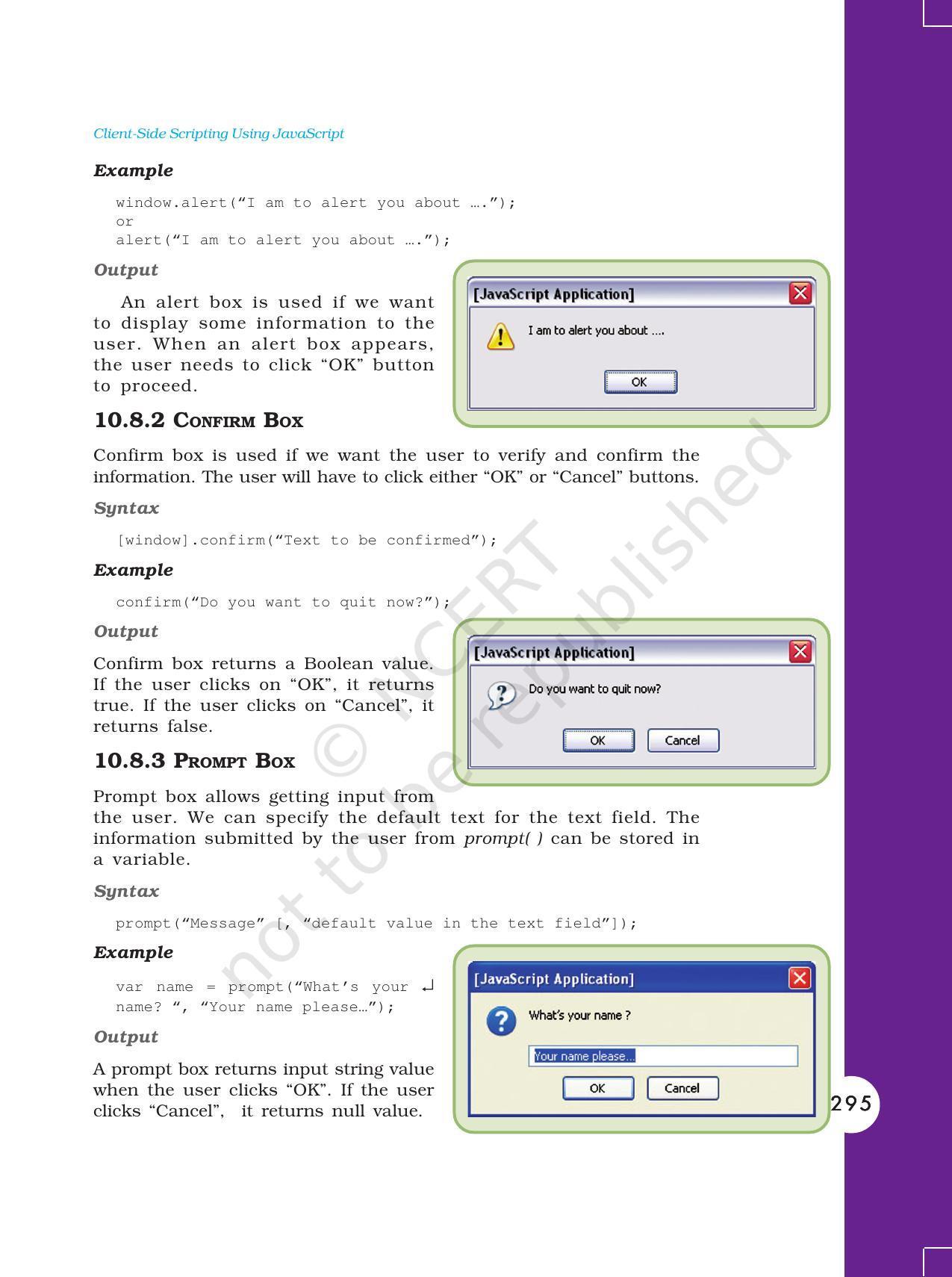 NCERT Book for Class 11 Computers Chapter 10 Client-Side Scripting Using JavaScript - Page 22