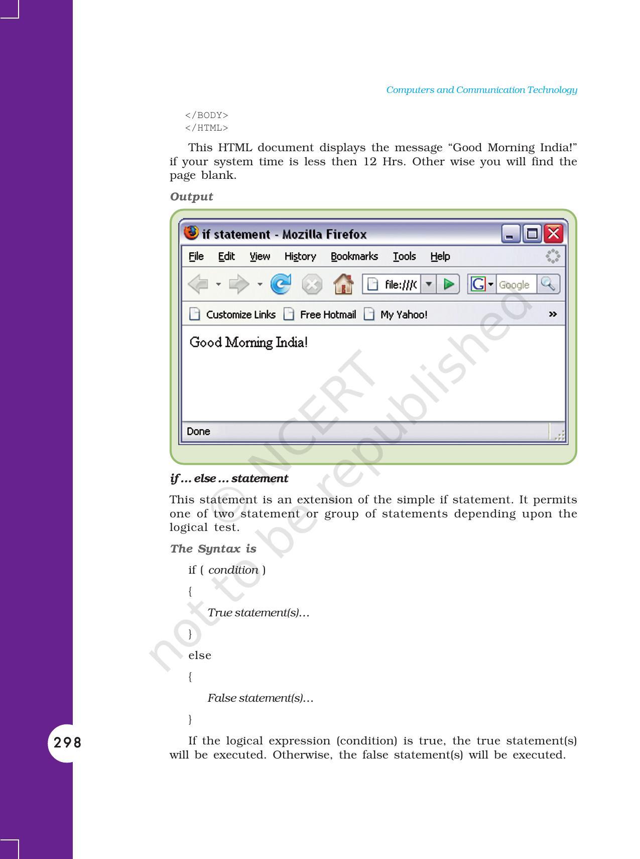 NCERT Book for Class 11 Computers Chapter 10 Client-Side Scripting Using JavaScript - Page 25