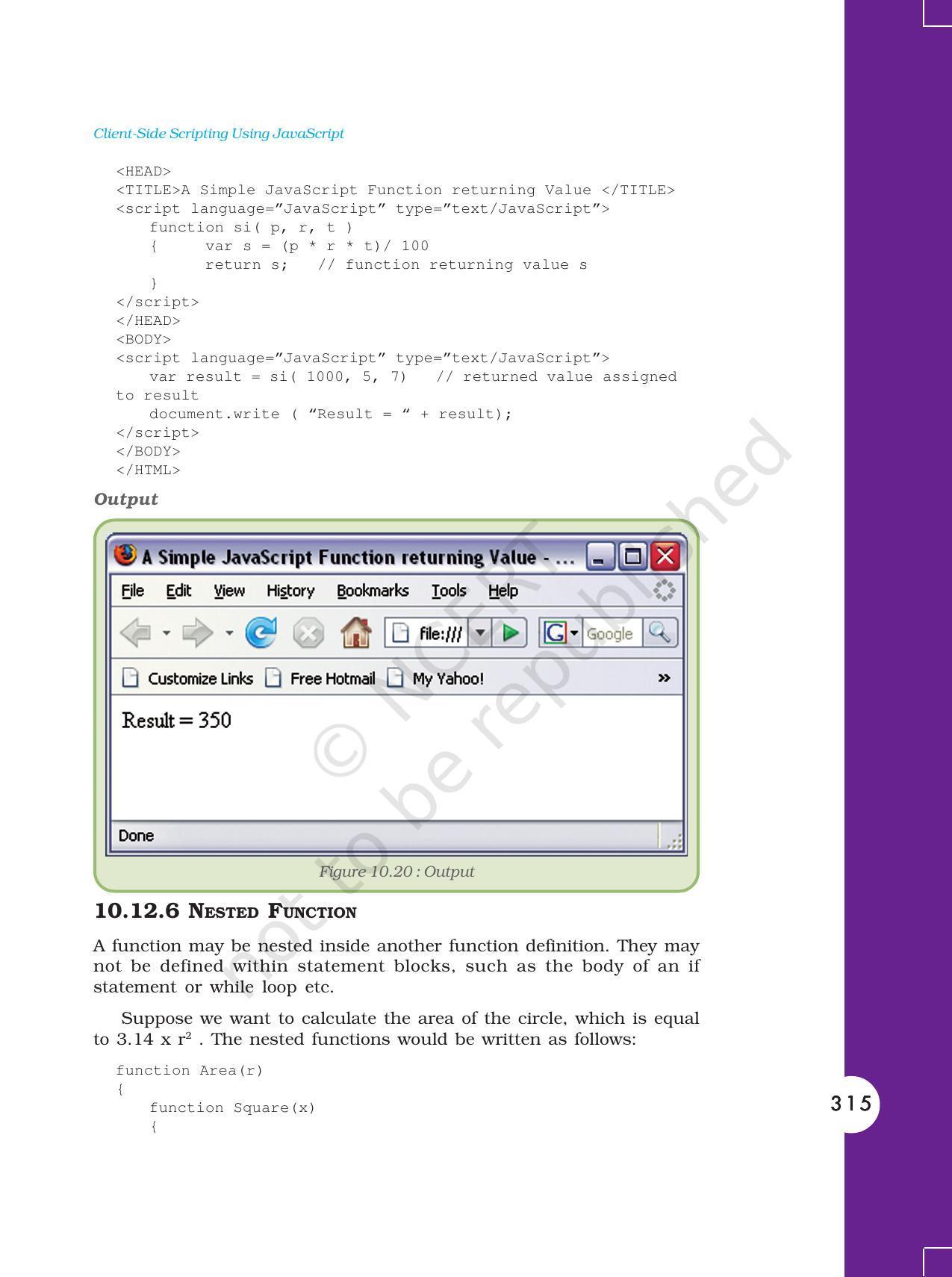 NCERT Book for Class 11 Computers Chapter 10 Client-Side Scripting Using JavaScript - Page 42