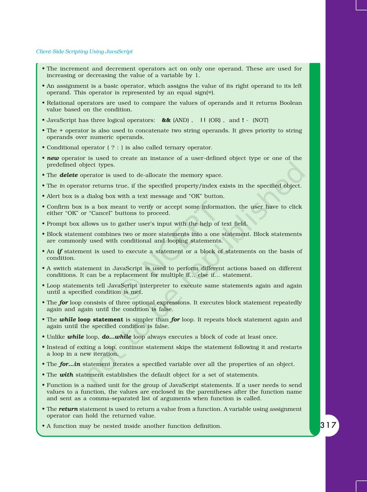 NCERT Book for Class 11 Computers Chapter 10 Client-Side Scripting Using JavaScript - Page 44