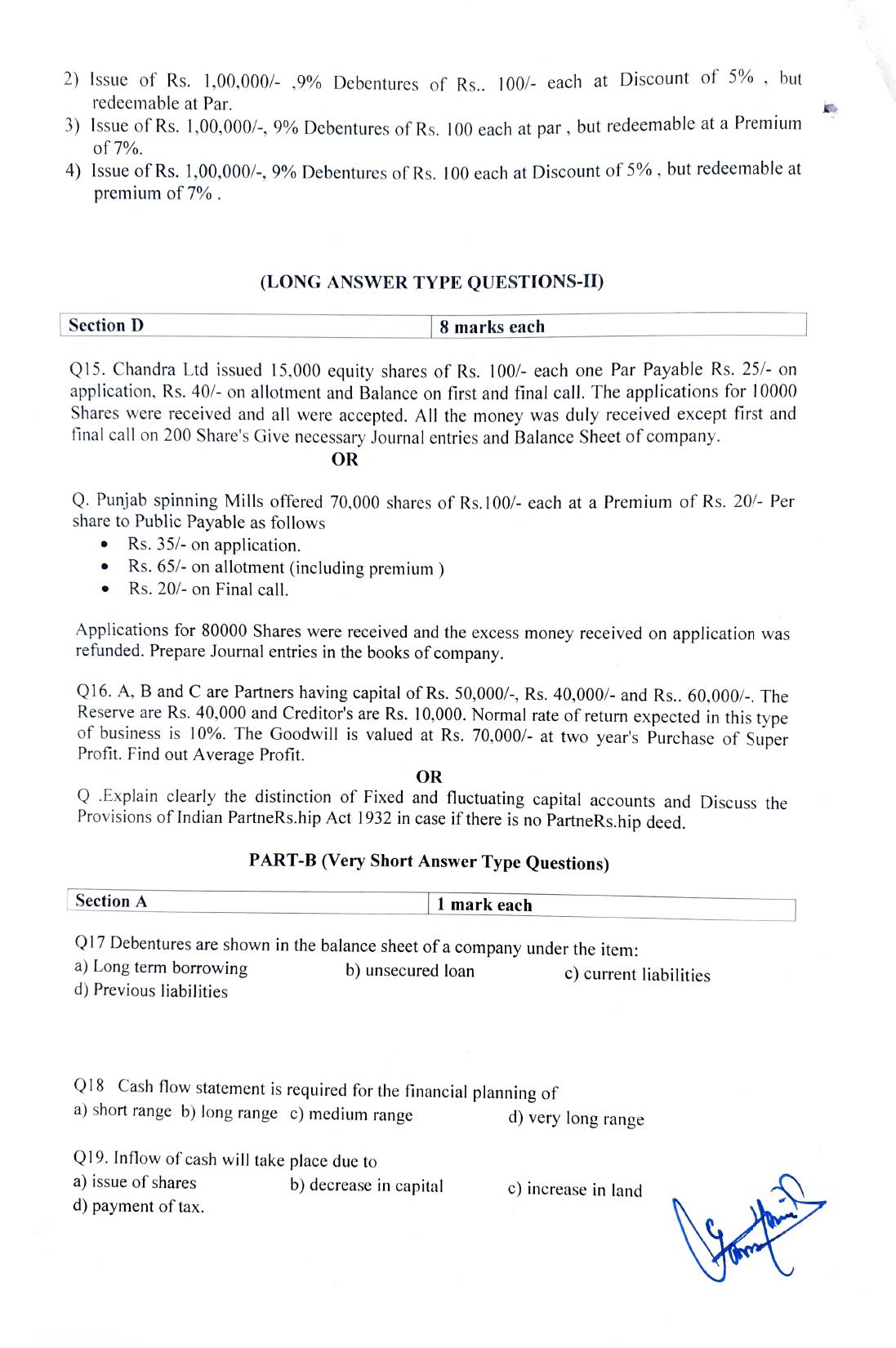 JKBOSE Class 12 Accountancy Model Question Paper - Page 4