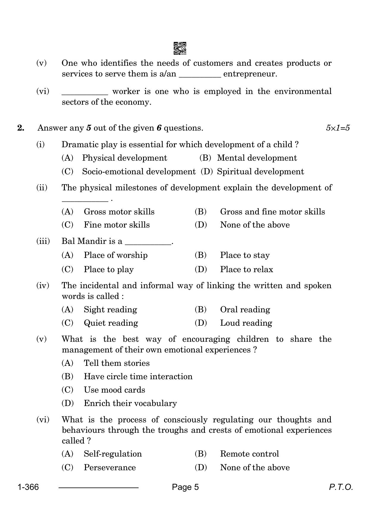 CBSE Class 12 Early Childhood Care & Education 2024 Question Paper - Page 5