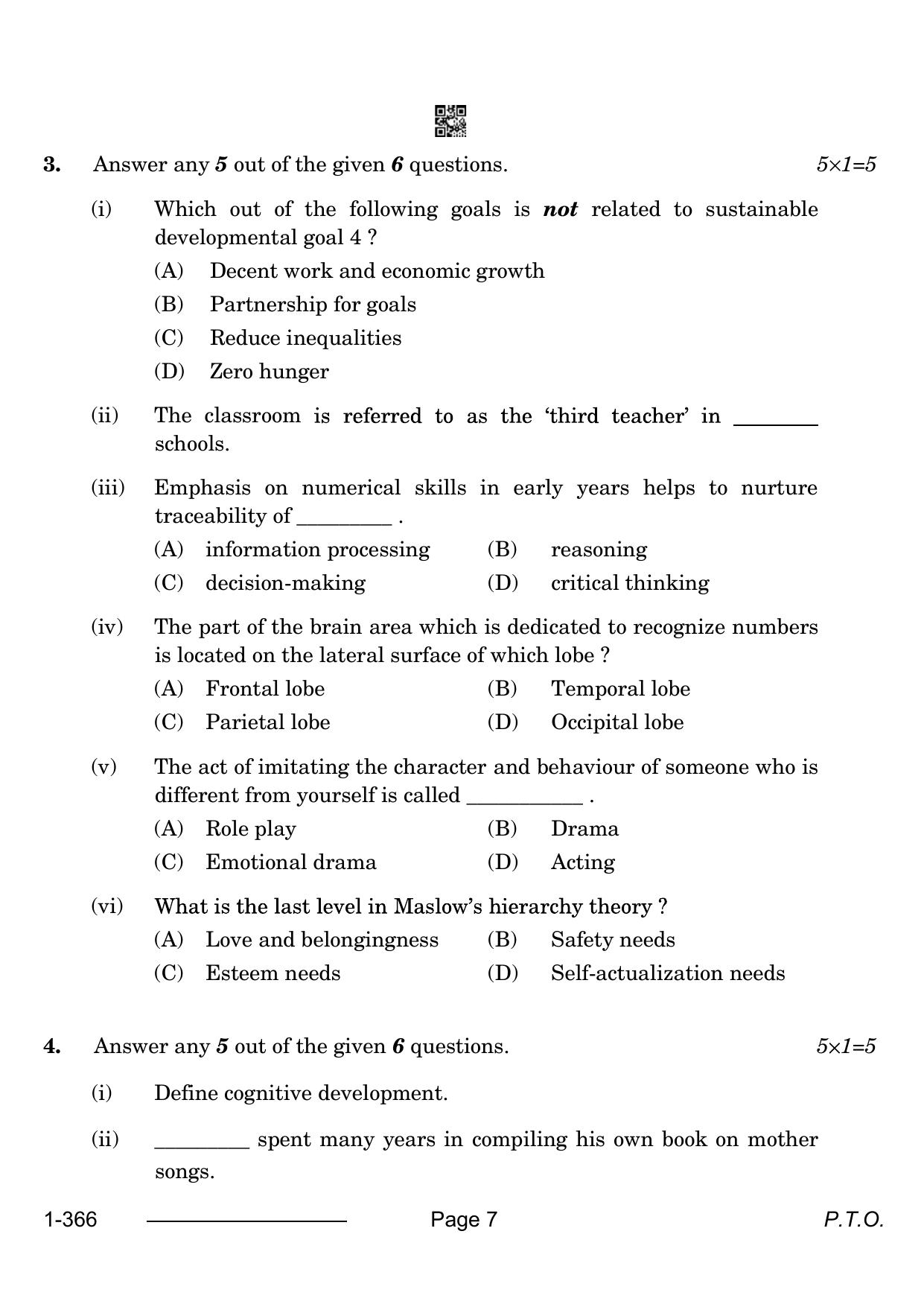 CBSE Class 12 Early Childhood Care & Education 2024 Question Paper - Page 7