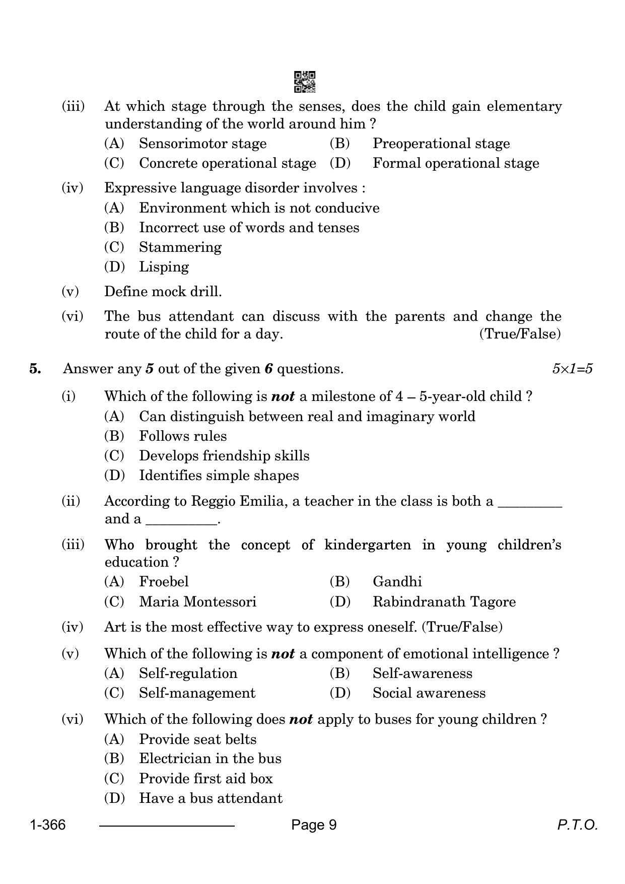 CBSE Class 12 Early Childhood Care & Education 2024 Question Paper - Page 9