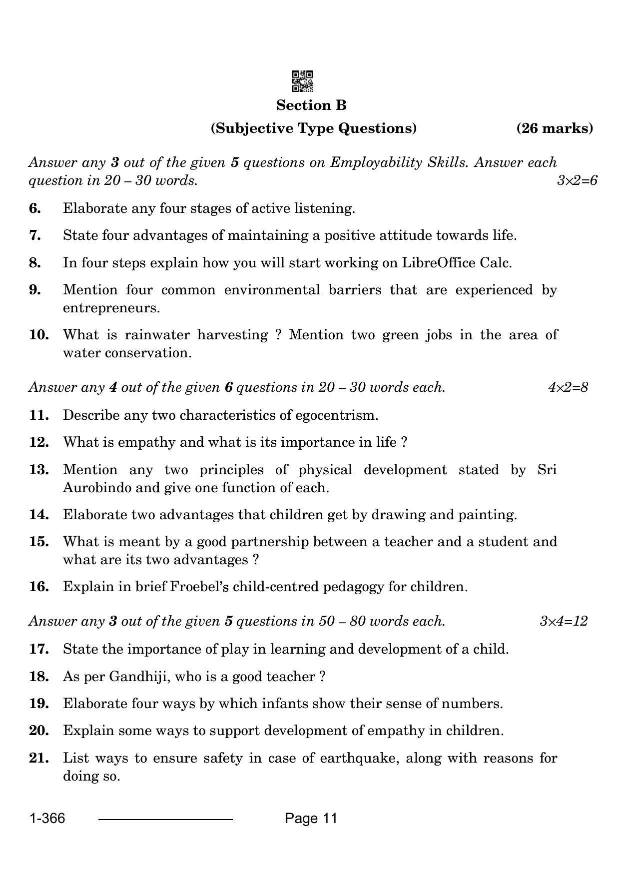 CBSE Class 12 Early Childhood Care & Education 2024 Question Paper - Page 11