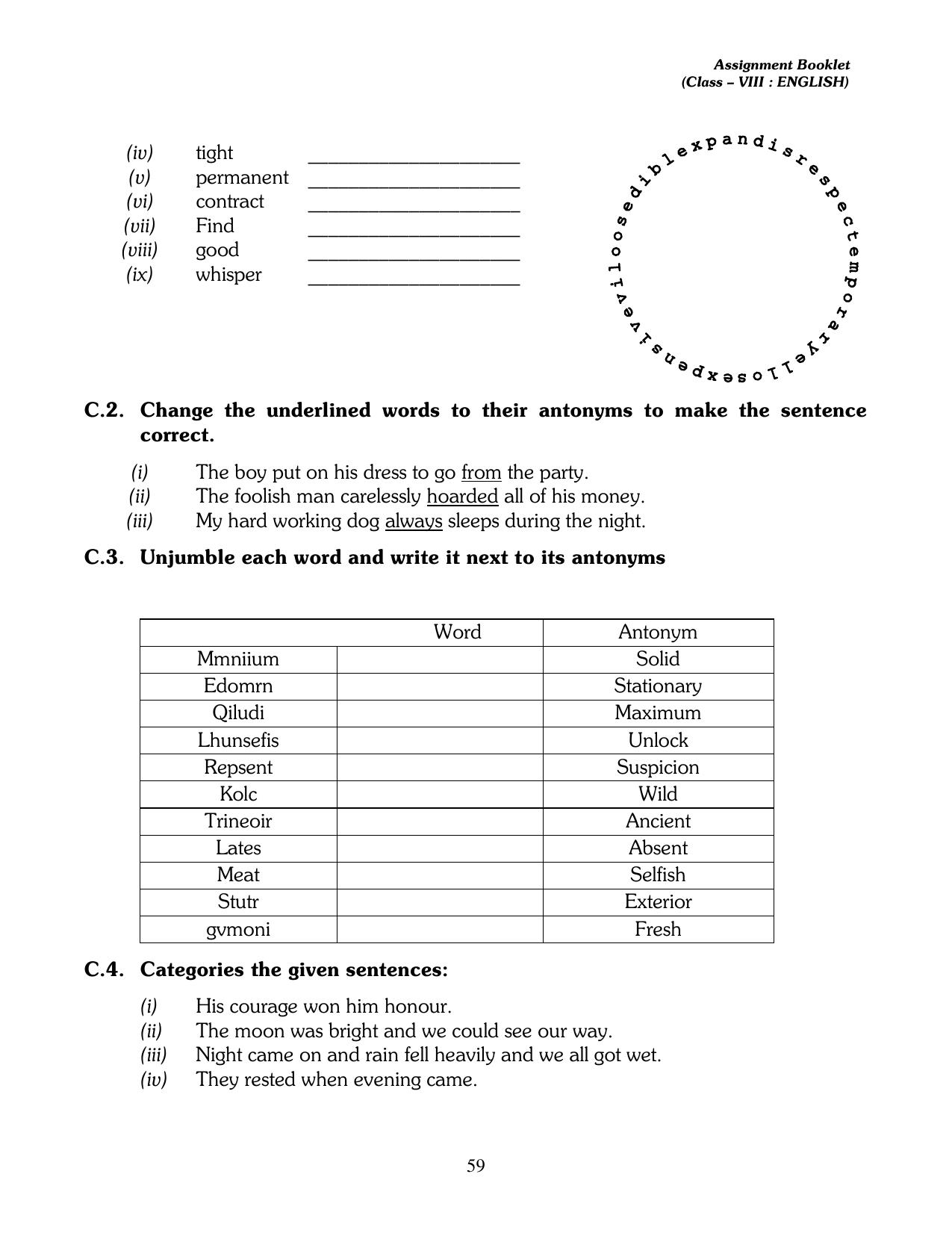 CBSE Worksheets for Class 8 English Assignment 16 - Page 4