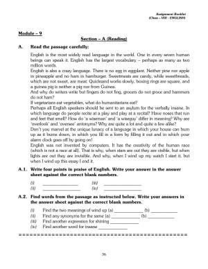 CBSE Worksheets for Class 8 English Assignment 16