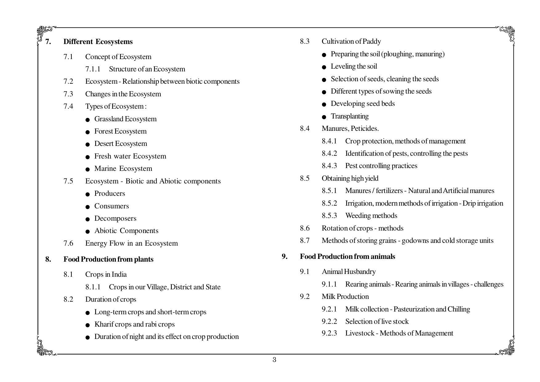 Telangana Baord Biology Syllabus (Classes VIII to X) - Page 3